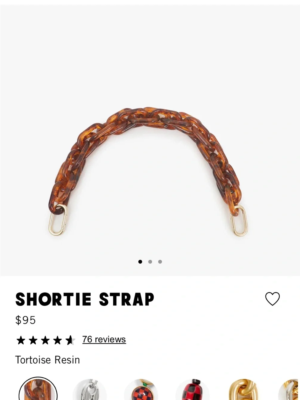 Clare V Shortie Strap Tortoise Resin - Picture 1 of 2